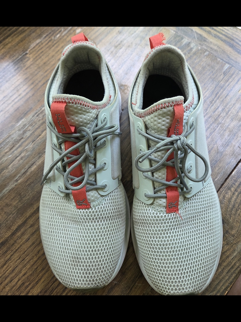 KURU Light Mint Sneakers with Coral Stitching